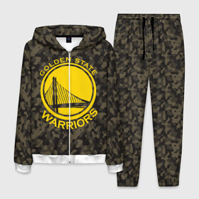 Мужской костюм 3D с принтом Golden State Warriors camo в городе Новоалтайск, 100% полиэстер | Манжеты и пояс оформлены тканевой резинкой, двухслойный капюшон со шнурком для регулировки, карманы спереди | golden state | golden state warriors | nba | warriors | баскетбол | голден стэйт | голден стэйт уорриорз | камуфляж | нба | спорт | уорриорз camo | хаки