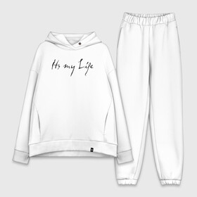 Женский костюм хлопок Oversize с принтом Its my Life в городе Новоалтайск,  |  | bon jovi | john | альбом | арена | бон | бон джови | глэм | группа | джови | джон | метал | музыка | надпись | песни | поп | попрок | рок | рокер | смайл | солист | софт | стена | хард | хеви | хевиметал