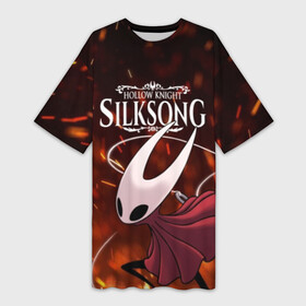 Платье-футболка 3D с принтом Hollow Knight: SILKSONG в городе Новоалтайск,  |  | game | games | ghosts | godmaster | hollow | hornet | knight | metroidvania | silksong | zote | гримм | зот | игра | игры | квиррел | найт | песня | полый | призраки | пустой | рыцарь | силксонг | холлоу | хорнет | шелк