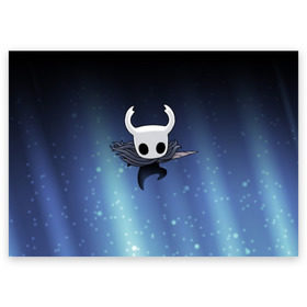Поздравительная открытка с принтом Рыцарь - HOLLOW KNIGHT в городе Новоалтайск, 100% бумага | плотность бумаги 280 г/м2, матовая, на обратной стороне линовка и место для марки
 | game | games | ghosts | godmaster | hollow | hornet | knight | metroidvania | silksong | zote | гримм | зот | игра | игры | квиррел | найт | песня | полый | призраки | пустой | рыцарь | силксонг | холлоу | хорнет | шелк