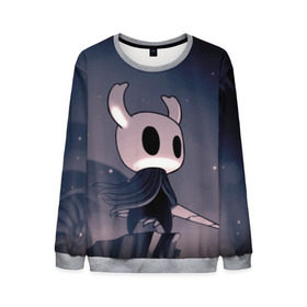 Мужской свитшот 3D с принтом Рыцарь - HOLLOW KNIGHT в городе Новоалтайск, 100% полиэстер с мягким внутренним слоем | круглый вырез горловины, мягкая резинка на манжетах и поясе, свободная посадка по фигуре | Тематика изображения на принте: game | games | ghosts | godmaster | hollow | hornet | knight | metroidvania | silksong | zote | гримм | зот | игра | игры | квиррел | найт | песня | полый | призраки | пустой | рыцарь | силксонг | холлоу | хорнет | шелк