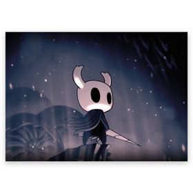 Поздравительная открытка с принтом Рыцарь - HOLLOW KNIGHT в городе Новоалтайск, 100% бумага | плотность бумаги 280 г/м2, матовая, на обратной стороне линовка и место для марки
 | game | games | ghosts | godmaster | hollow | hornet | knight | metroidvania | silksong | zote | гримм | зот | игра | игры | квиррел | найт | песня | полый | призраки | пустой | рыцарь | силксонг | холлоу | хорнет | шелк