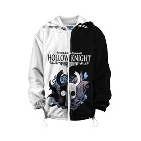 Детская куртка 3D с принтом Hollow Knight (Black & White) в городе Новоалтайск, 100% полиэстер | застежка — молния, подол и капюшон оформлены резинкой с фиксаторами, по бокам — два кармана без застежек, один потайной карман на груди, плотность верхнего слоя — 90 г/м2; плотность флисового подклада — 260 г/м2 | game | hollow knight | hollow knight godmaster | hollow knight map | hollow knight ps4 | silksong | белый | зот могучий | игра | карта | королевство | метроидвания | полый король | приключения букашек | халлоунест | холлоу кнайт | черный