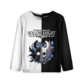 Детский лонгслив 3D с принтом Hollow Knight (Black & White) в городе Новоалтайск, 100% полиэстер | длинные рукава, круглый вырез горловины, полуприлегающий силуэт
 | game | hollow knight | hollow knight godmaster | hollow knight map | hollow knight ps4 | silksong | белый | зот могучий | игра | карта | королевство | метроидвания | полый король | приключения букашек | халлоунест | холлоу кнайт | черный