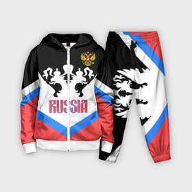 Детский костюм 3D с принтом HOCKEY RUSSIA в городе Новоалтайск,  |  | Тематика изображения на принте: hockey | russia | sport | герб | надписи | россия | сборная хоккея | символика | спорт | спортсмен | триколор | форма | хоккей | чемпионат | я русский