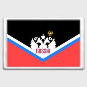 Магнит 45*70 с принтом HOCKEY RUSSIA  в городе Новоалтайск, Пластик | Размер: 78*52 мм; Размер печати: 70*45 | Тематика изображения на принте: hockey | russia | sport | герб | надписи | россия | сборная хоккея | символика | спорт | спортсмен | триколор | форма | хоккей | чемпионат | я русский