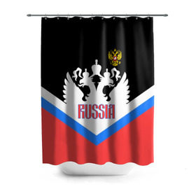 Штора 3D для ванной с принтом HOCKEY RUSSIA в городе Новоалтайск, 100% полиэстер | плотность материала — 100 г/м2. Стандартный размер — 146 см х 180 см. По верхнему краю — пластиковые люверсы для креплений. В комплекте 10 пластиковых колец | hockey | russia | sport | герб | надписи | россия | сборная хоккея | символика | спорт | спортсмен | триколор | форма | хоккей | чемпионат | я русский