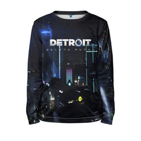 Детский лонгслив 3D с принтом DETROIT: BECOME HUMAN в городе Новоалтайск, 100% полиэстер | длинные рукава, круглый вырез горловины, полуприлегающий силуэт
 | Тематика изображения на принте: action | ai | android | connor | dbhpk19 | detroit become human | game | rk 800 | rk 900 | андроиды | детектив | игра | игры | интерактивное кино | кара | коннор | логотип | маркус | роботы | фирменный стиль | экшн