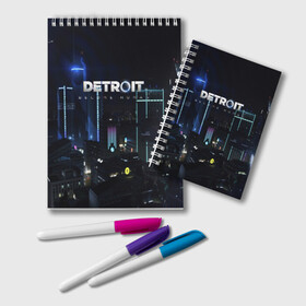 Блокнот с принтом DETROIT BECOME HUMAN в городе Новоалтайск, 100% бумага | 48 листов, плотность листов — 60 г/м2, плотность картонной обложки — 250 г/м2. Листы скреплены удобной пружинной спиралью. Цвет линий — светло-серый
 | Тематика изображения на принте: action | ai | android | connor | dbhpk19 | detroit become human | game | rk 800 | rk 900 | андроиды | детектив | игра | игры | интерактивное кино | кара | коннор | логотип | маркус | роботы | фирменный стиль | экшн