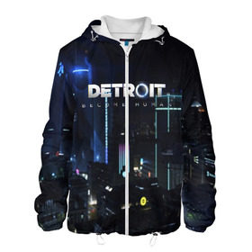 Мужская куртка 3D с принтом DETROIT: BECOME HUMAN в городе Новоалтайск, ткань верха — 100% полиэстер, подклад — флис | прямой крой, подол и капюшон оформлены резинкой с фиксаторами, два кармана без застежек по бокам, один большой потайной карман на груди. Карман на груди застегивается на липучку | action | ai | android | connor | dbhpk19 | detroit become human | game | rk 800 | rk 900 | андроиды | детектив | игра | игры | интерактивное кино | кара | коннор | логотип | маркус | роботы | фирменный стиль | экшн