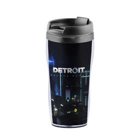 Термокружка-непроливайка с принтом DETROIT: BECOME HUMAN в городе Новоалтайск, внутренняя часть — пищевой пластик, наружная часть — прозрачный пластик, между ними — полиграфическая вставка с рисунком | объем — 350 мл, герметичная крышка | action | ai | android | connor | dbhpk19 | detroit become human | game | rk 800 | rk 900 | андроиды | детектив | игра | игры | интерактивное кино | кара | коннор | логотип | маркус | роботы | фирменный стиль | экшн