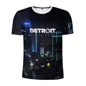 Мужская футболка 3D спортивная с принтом DETROIT: BECOME HUMAN в городе Новоалтайск, 100% полиэстер с улучшенными характеристиками | приталенный силуэт, круглая горловина, широкие плечи, сужается к линии бедра | action | ai | android | connor | dbhpk19 | detroit become human | game | rk 800 | rk 900 | андроиды | детектив | игра | игры | интерактивное кино | кара | коннор | логотип | маркус | роботы | фирменный стиль | экшн
