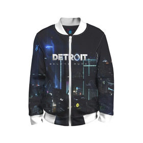 Детский бомбер 3D с принтом DETROIT: BECOME HUMAN в городе Новоалтайск, 100% полиэстер | застегивается на молнию, по бокам два кармана без застежек, мягкие манжеты, по низу бомбера и на воротнике — эластичная резинка | Тематика изображения на принте: action | ai | android | connor | dbhpk19 | detroit become human | game | rk 800 | rk 900 | андроиды | детектив | игра | игры | интерактивное кино | кара | коннор | логотип | маркус | роботы | фирменный стиль | экшн