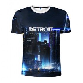 Мужская футболка 3D спортивная с принтом DETROIT:BECOME HUMAN в городе Новоалтайск, 100% полиэстер с улучшенными характеристиками | приталенный силуэт, круглая горловина, широкие плечи, сужается к линии бедра | action | ai | android | connor | dbhpk19 | detroit become human | game | rk 800 | rk 900 | андроиды | детектив | игра | игры | интерактивное кино | кара | коннор | логотип | маркус | роботы | фирменный стиль | экшн