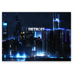 Поздравительная открытка с принтом DETROIT:BECOME HUMAN в городе Новоалтайск, 100% бумага | плотность бумаги 280 г/м2, матовая, на обратной стороне линовка и место для марки
 | Тематика изображения на принте: action | ai | android | connor | dbhpk19 | detroit become human | game | rk 800 | rk 900 | андроиды | детектив | игра | игры | интерактивное кино | кара | коннор | логотип | маркус | роботы | фирменный стиль | экшн