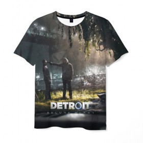 Мужская футболка 3D с принтом DETROIT:BECOME HUMAN в городе Новоалтайск, 100% полиэфир | прямой крой, круглый вырез горловины, длина до линии бедер | action | ai | android | connor | dbhpk19 | detroit become human | game | rk 800 | rk 900 | андроиды | детектив | игра | игры | интерактивное кино | кара | коннор | логотип | маркус | роботы | фирменный стиль | экшн
