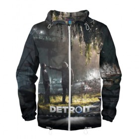 Мужская ветровка 3D с принтом DETROIT:BECOME HUMAN в городе Новоалтайск, 100% полиэстер | подол и капюшон оформлены резинкой с фиксаторами, два кармана без застежек по бокам, один потайной карман на груди | action | ai | android | connor | dbhpk19 | detroit become human | game | rk 800 | rk 900 | андроиды | детектив | игра | игры | интерактивное кино | кара | коннор | логотип | маркус | роботы | фирменный стиль | экшн