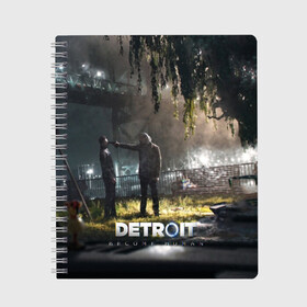 Тетрадь с принтом DETROITBECOME HUMAN в городе Новоалтайск, 100% бумага | 48 листов, плотность листов — 60 г/м2, плотность картонной обложки — 250 г/м2. Листы скреплены сбоку удобной пружинной спиралью. Уголки страниц и обложки скругленные. Цвет линий — светло-серый
 | action | ai | android | connor | dbhpk19 | detroit become human | game | rk 800 | rk 900 | андроиды | детектив | игра | игры | интерактивное кино | кара | коннор | логотип | маркус | роботы | фирменный стиль | экшн