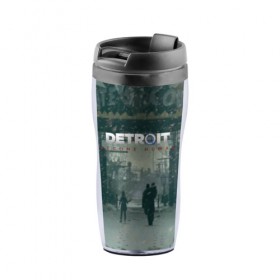 Термокружка-непроливайка с принтом DETROIT:BECOME HUMAN в городе Новоалтайск, внутренняя часть — пищевой пластик, наружная часть — прозрачный пластик, между ними — полиграфическая вставка с рисунком | объем — 350 мл, герметичная крышка | action | ai | android | connor | dbhpk19 | detroit become human | game | rk 800 | rk 900 | андроиды | детектив | игра | игры | интерактивное кино | кара | коннор | логотип | маркус | роботы | фирменный стиль | экшн