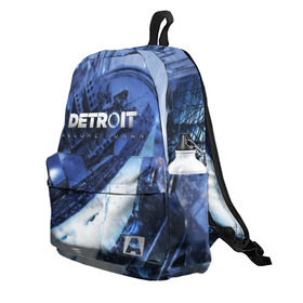 Рюкзак 3D с принтом DETROIT:BECOME HUMAN в городе Новоалтайск, 100% полиэстер | лямки с регулируемой длиной, сверху петелька, чтобы рюкзак можно было повесить на вешалку. Основное отделение закрывается на молнию, как и внешний карман. Внутри два дополнительных кармана, один из которых закрывается на молнию. По бокам два дополнительных кармашка | action | ai | android | connor | dbhpk19 | detroit become human | game | rk 800 | rk 900 | андроиды | детектив | игра | игры | интерактивное кино | кара | коннор | логотип | маркус | роботы | фирменный стиль | экшн