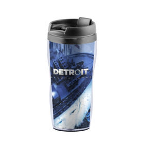 Термокружка-непроливайка с принтом DETROIT:BECOME HUMAN в городе Новоалтайск, внутренняя часть — пищевой пластик, наружная часть — прозрачный пластик, между ними — полиграфическая вставка с рисунком | объем — 350 мл, герметичная крышка | action | ai | android | connor | dbhpk19 | detroit become human | game | rk 800 | rk 900 | андроиды | детектив | игра | игры | интерактивное кино | кара | коннор | логотип | маркус | роботы | фирменный стиль | экшн
