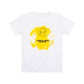 Детская футболка хлопок с принтом TWENTY ONE PILOTS (TOP) в городе Новоалтайск, 100% хлопок | круглый вырез горловины, полуприлегающий силуэт, длина до линии бедер | 21 pilots | 21p | bandito | blurryface | chlorine | joshua | music | ned | rock | top | trench | twenty one pilots | tyler | бандито | группа | музыка | нэд | рок | тренч