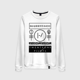 Женский свитшот хлопок с принтом TWENTY ONE PILOTS (TOP) в городе Новоалтайск, 100% хлопок | прямой крой, круглый вырез, на манжетах и по низу широкая трикотажная резинка  | 21 pilots | 21p | bandito | blurryface | chlorine | dema don t control us | joshua | music | ned | rock | top | trench | twenty one pilots | tyler | бандито | группа | музыка | нэд | рок | тренч