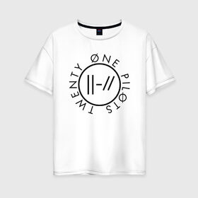 Женская футболка хлопок Oversize с принтом TWENTY ONE PILOTS (TOP) в городе Новоалтайск, 100% хлопок | свободный крой, круглый ворот, спущенный рукав, длина до линии бедер
 | 21 pilots | 21p | bandito | blurryface | chlorine | dema don t control us | joshua | music | ned | rock | top | trench | twenty one pilots | tyler | бандито | группа | музыка | нэд | рок | тренч