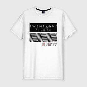 Мужская футболка премиум с принтом TWENTY ONE PILOTS (TOP) в городе Новоалтайск, 92% хлопок, 8% лайкра | приталенный силуэт, круглый вырез ворота, длина до линии бедра, короткий рукав | 21 pilots | 21p | bandito | blurryface | chlorine | joshua | music | ned | rock | top | trench | twenty one pilots | tyler | бандито | группа | музыка | нэд | рок | тренч
