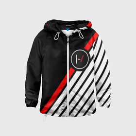 Детская ветровка 3D с принтом TWENTY ONE PILOTS (TOP) в городе Новоалтайск, 100% полиэстер | подол и капюшон оформлены резинкой с фиксаторами, по бокам два кармана без застежек, один потайной карман на груди | 21 pilots | 21p | bandito | blurryface | chlorine | joshua | music | ned | rock | top | trench | twenty one pilots | tyler | бандито | группа | музыка | нэд | рок | тренч