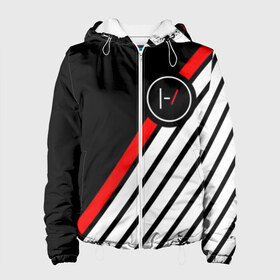 Женская куртка 3D с принтом TWENTY ONE PILOTS (TOP) в городе Новоалтайск, ткань верха — 100% полиэстер, подклад — флис | прямой крой, подол и капюшон оформлены резинкой с фиксаторами, два кармана без застежек по бокам, один большой потайной карман на груди. Карман на груди застегивается на липучку | 21 pilots | 21p | bandito | blurryface | chlorine | joshua | music | ned | rock | top | trench | twenty one pilots | tyler | бандито | группа | музыка | нэд | рок | тренч