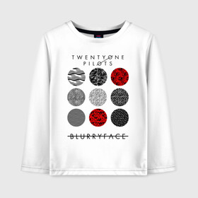 Детский лонгслив хлопок с принтом TWENTY ONE PILOTS (TOP) в городе Новоалтайск, 100% хлопок | круглый вырез горловины, полуприлегающий силуэт, длина до линии бедер | 21 pilots | 21p | bandito | blurryface | chlorine | joshua | music | ned | rock | top | trench | twenty one pilots | tyler | бандито | группа | музыка | нэд | рок | тренч