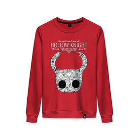 Женский свитшот хлопок с принтом Маска Hollow Knight в городе Новоалтайск, 100% хлопок | прямой крой, круглый вырез, на манжетах и по низу широкая трикотажная резинка  | game | hollow knight | hollow knight godmaster | hollow knight map | hollow knight ps4 | mask | silksong | зот могучий | игра | карта | королевство | маска | метроидвания | полый король | приключения букашек | халлоунест | холлоу кнайт | эмилити