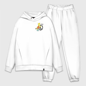 Мужской костюм хлопок OVERSIZE с принтом Bart peace в городе Новоалтайск,  |  | bart | bart peace | impressionism off white | off white | off white купить | off white мужской | off white цена | the simpsons | симпсоны