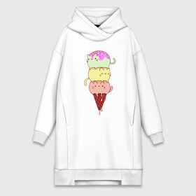 Платье-худи хлопок с принтом котомороженка в городе Новоалтайск,  |  | cat | chill | cream | ice | icecream | kitten | kitty | kity | кот | котик | котики | мороженое | фастфуд | хипстер | худей