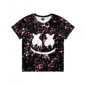 Детская футболка 3D с принтом Marshmello Stars в городе Новоалтайск, 100% гипоаллергенный полиэфир | прямой крой, круглый вырез горловины, длина до линии бедер, чуть спущенное плечо, ткань немного тянется | christopher | comstock | dj | dotcom | fortnite | friends | glitch | marshmallow | marshmello | star | stars | usa | глитч | диджей | друзья | звезды | зефир | комсток | космос | крис | мармелад | маршмэллоу | молнии | музыка | продюсер | сша |