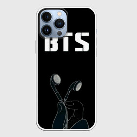 Чехол для iPhone 13 Pro Max с принтом BTS(наушники в руке) в городе Новоалтайск,  |  | bangtan boys | beyond the scene | bts | бтс | группа | музыка | песни | южнокорейский бойбенд