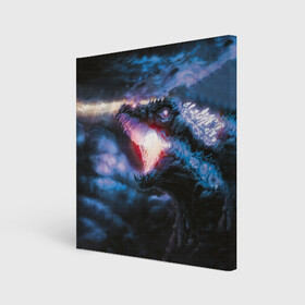 Холст квадратный с принтом Годзилла в городе Новоалтайск, 100% ПВХ |  | godzilla | king of the monsters | годзила | годзилла 2 | король монстров
