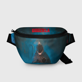 Поясная сумка 3D с принтом Blue в городе Новоалтайск, 100% полиэстер | плотная ткань, ремень с регулируемой длиной, внутри несколько карманов для мелочей, основное отделение и карман с обратной стороны сумки застегиваются на молнию | godzilla | king of the monsters | годзила | годзилла 2 | король монстров