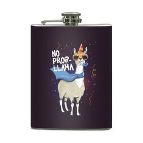Фляга с принтом No prob-llama в городе Новоалтайск, металлический корпус | емкость 0,22 л, размер 125 х 94 мм. Виниловая наклейка запечатывается полностью | лама
lama
вечеринка
тусовка
party
нет проблем