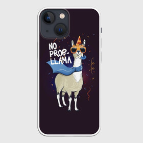 Чехол для iPhone 13 mini с принтом No prob llama в городе Новоалтайск,  |  | Тематика изображения на принте: лама
lama
вечеринка
тусовка
party
нет проблем