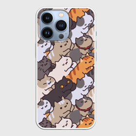 Чехол для iPhone 13 Pro с принтом Котомания в городе Новоалтайск,  |  | Тематика изображения на принте: кот | котики | котяра | кошка | милый | паттерн | прикольный | пушистик | рыжий | смешной