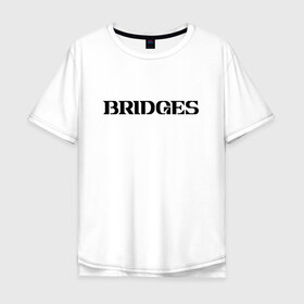 Мужская футболка хлопок Oversize с принтом BRIDGES в городе Новоалтайск, 100% хлопок | свободный крой, круглый ворот, “спинка” длиннее передней части | bridges | death stranding | fragile express | games | kojima | kojima productions | logo | ludens | игры | кодзима | лого | люденс