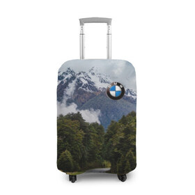 Чехол для чемодана 3D с принтом BMW в городе Новоалтайск, 86% полиэфир, 14% спандекс | двустороннее нанесение принта, прорези для ручек и колес | asphalt | bmw | clouds | forest | mountains | nature | road | route | sky | snow | top | асфальт | бмв | вершина | горы | дорога | лес | небо | облака | природа | снег | трасса