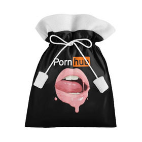 Подарочный 3D мешок с принтом PORN HUB в городе Новоалтайск, 100% полиэстер | Размер: 29*39 см | губы | логотип | пошлое