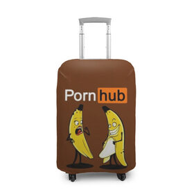 Чехол для чемодана 3D с принтом PORN HUB в городе Новоалтайск, 86% полиэфир, 14% спандекс | двустороннее нанесение принта, прорези для ручек и колес | бананы | логотип | пошлое