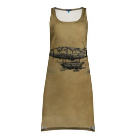 Платье-майка 3D с принтом Дирижабль в городе Новоалтайск, 100% полиэстер | полуприлегающий силуэт, широкие бретели, круглый вырез горловины, удлиненный подол сзади. | 