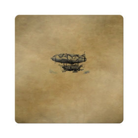 Магнит виниловый Квадрат с принтом Дирижабль в городе Новоалтайск, полимерный материал с магнитным слоем | размер 9*9 см, закругленные углы | 