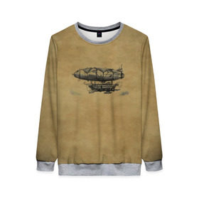 Женский свитшот 3D с принтом Дирижабль в городе Новоалтайск, 100% полиэстер с мягким внутренним слоем | круглый вырез горловины, мягкая резинка на манжетах и поясе, свободная посадка по фигуре | 
