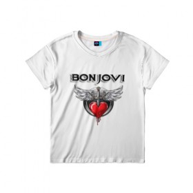 Детская футболка 3D с принтом Bon Jovi в городе Новоалтайск, 100% гипоаллергенный полиэфир | прямой крой, круглый вырез горловины, длина до линии бедер, чуть спущенное плечо, ткань немного тянется | bon jovi | бон джови | музыка | музыкальная группа | песни | рок | рок группа | рокгруппа